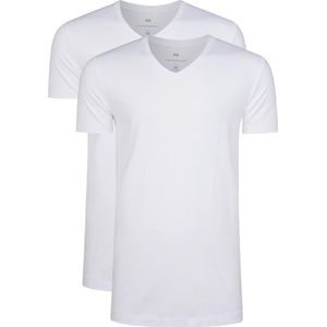 WE Fashion Heren tall fit T-shirt van biologisch katoen, 2-pack - Maat M