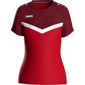 Jako Iconic T-Shirt Dames - Rood / Bordeaux | Maat: 36