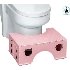 ZOZO ToiletSquat® - WC krukje - Pottyopstapje - Opstapkrukje - Squatty WC kruk - Opvouwbaar - Roze - Anti-slip - 40X30X18CM