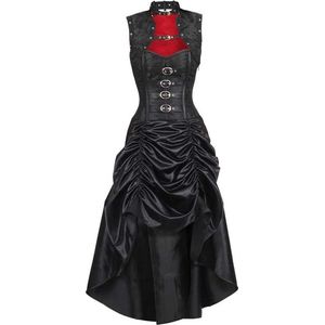 Attitude Corsets Lange korset jurk -4XL- Steampunk Zwart
