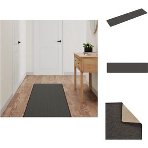 vidaXL Sisal-Look Tapijtloper - 50 x 200 cm - Antraciet - Machinewasbaar - Vloerkleed