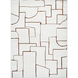 SURYA Vloerkleed - Woonkamer, Slaapkamer - Modern Scandinavisch Tapijt ALMA - Ivoor/Bruin - 200x275 cm