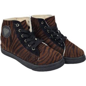 Sneakers RIHANNA zebraprint halfhoog met voering - Bruin / Zwart - Suedine - Maat 29