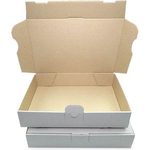 10 x Ecologische Witte Kartonnen Postdozen/ Verzenddozen 35x25x5cm formaat A4+ / Doosjes karton