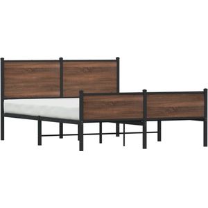 vidaXL - Bedframe - zonder - matras - metaal - bruin - eikenkleurig - 140x200 - cm