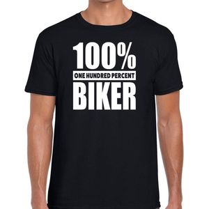 100% percent biker/ motorrijder t-shirt zwart voor heren - honderd procent  biker shirt M