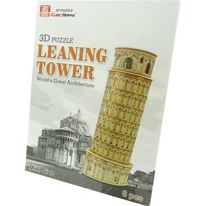 Cubic Happy Leaning Tower of Pisa 3D Puzzle Speelgoed miniatuurmodel 8 delig