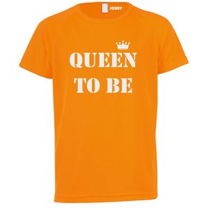 T-shirt kinderen Queen to be | koningsdag kinderen | oranje t-shirt | Oranje | maat 128