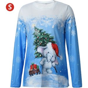Bovista Kersttrui - Dames - Foute Kersttrui - Christmas Sweater - Kerst Sweater - Christmas Jumper - Pyjama - Blauw - Maat S
