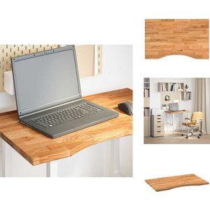 vidaXL Bureaublad - Bureaubladen - Vervangend Tafelblad - Meubelpaneel - Bureaublad rechthoekig 80x60x2,5cm massief eikenhout lichtbruin