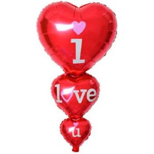 Grote I Love You ballon - XXL - 98x50cm - Moederdag - Love - Folie ballon - Valentijn - Liefde - Huwelijk - Verrassing - Cadeau - Ballonnen - Hart - Helium ballon - Leeg - Valentijn cadeautje voor hem - Valentijncadeautje voor haar - Valentijn