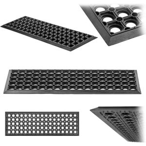 KADAX Antislip trapmatten van rubber voor buitentrappen, weerbestendige trapmatten in zwart, vloermatten voor buiten (patroon 2, 25 x 75 cm)