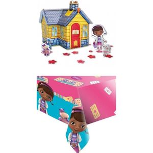 Doc McStuffins - Speelgoed dokter - Feestpakket - Kinderfeest - Verjaardag - Themafeest - Tafel versiering - Tafelkleed - Tafeldecoratie set.