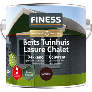 Finess Beits Tuinhuis - dekkend - hoogglans - donkerbruin - 2,5 liter