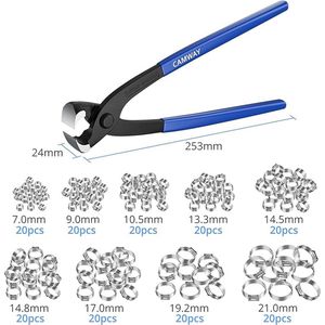 slangklemmen, roestvrij staal, voor professionele toepassingen, voor aanzuigslang, afvoerslang, luchtafvoerslang, 180pcs
