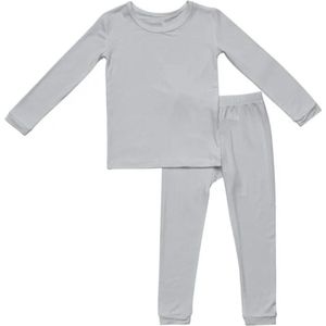 Bamboe Pyjama - Grijs – Kinderen - Pyjama - Unisex - Pyjama Kinderen - Pyjama Meisje - Pyjama Jongen - Maat 92