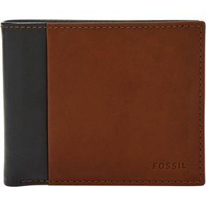 FOSSIL Portemonnee Ward Passcase RFID Black Zwart Bruine