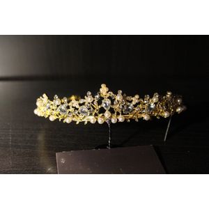 Mooie tiara, kroon, bruid, prinses, haaraccessoire, luxe diadeem, Haarpin, bloemen, haarpin, strass, koningin