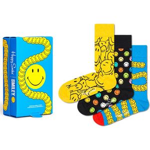 Happy Socks Smiley Gift Set (3-pack) - blije voeten - Unisex - Maat: 36-40