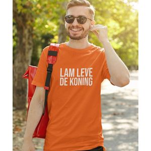 Oranje Koningsdag T-Shirt Lam Leve (HEREN - MAAT XS) | Oranje Kleding & Shirts | Feestkleding
