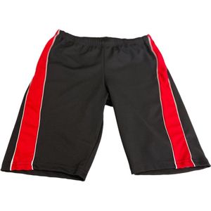 Zwembroek heren- Jongens Zwemboxer- Zwart met rood streep- Maat S