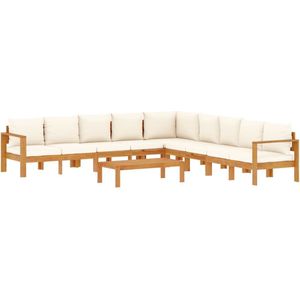 vidaXL - 6-delige - Loungeset - met - kussens - massief - acaciahout