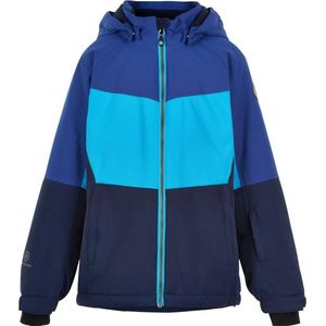 Color Kids - Ski-jas voor meisjes - Colorblock - Cyaanblauw - maat 128cm
