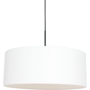 Moderne hanglamp Sparkled light | 1 lichts | mat zwart met witte kap | Ø 50 cm | E27 | max. hoogte 145 cm | staal | ronde vorm | woonkamer / eetkamer design lamp + Gratis PDF boek besparen met LED t.w.v. 19,95