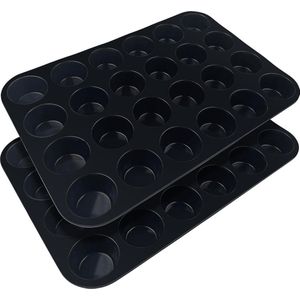Goodivery ® Makkelijk Loskomende Siliconen Muffinvormen Set van 2 voor Gemakkelijk Bakplezier