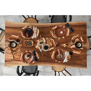 Placemats ovaal - Onderleggers - Ovale placemats - Marmer print - Beige - Goud - 10 stuks