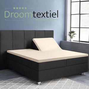 Droomtextiel Luxe Katoen-Satijnen Split-Topper Hoeslaken Zand 180x220 cm - Super Zacht