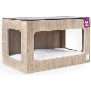 Petrebels Wandmeubel wandmontage Klimmuur Kat - Kattenmuur Box 60-Old Grey - 60 x 35 x 35 cm