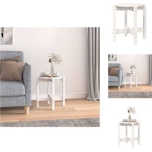 vidaXL Salontafel - Salontafels - Tafel - Bijzettafel - Salontafel Ø 42,5x45 cm massief grenenhout wit