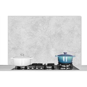 Spatscherm keuken 120x80 cm - Kookplaat achterwand Muur - Structuur - Wit - Muurbeschermer - Spatwand fornuis - Hoogwaardig aluminium