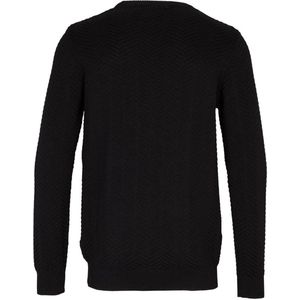 Kronstadt Heren Trui Carlo Zwart Ronde Hals Fitted Fit - XXL