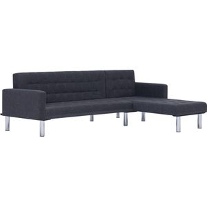 vidaXL L-vormige Slaapbank Donkergrijs Slaapbank - Donkere Grijze Bank - Bankslaapsysteem - Multifunctionele Bank - Sofa Bed