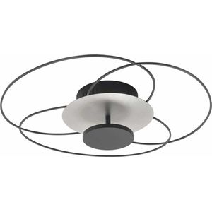 Sierlijke plafondlamp Fiore | led strip | zilver / zwart | kunststof / metaal | eetkamer / woonkamer lamp | modern design