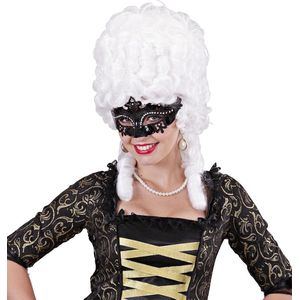 WIDMANN - Venetiaans masker met zwarte strass voor volwassenen - Maskers > Masquerade masker