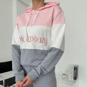 Loxxey® - Katoen - Vrijetijdspak - Joggingpak - Huispak - Home Wear - Hoodie - Trainingspak - Tracksuit - 1 Set (2 Delig) - Dames - Maat 4XL - Poederroze / Grijs