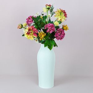Zijden boeket inclusief vaas - 60-70 cm hoog - Kunstbloemen, zijden bloemen, nep bloemen, nepbloemen, kunstboeket
