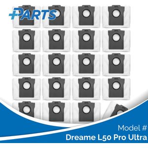 Dreame L50 Pro Ultra Stofzakken (20 Stuks, Plus.Parts® alternatief voor X30/X40 DUST BAGS)