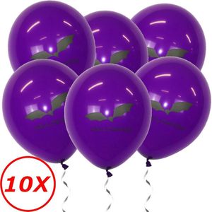 Halloween Versiering Decoratie Helium Ballonnen Feest Versiering Halloween Accessoires Ballon Paars Vleermuis – 10 Stuks