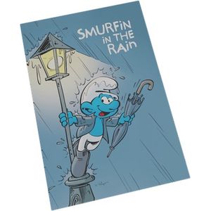 Smurfen magneet met Smurfin in the rain - 8x5,5cm