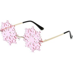 IJs zonnebril roze - festival bril / hippie bril / techno bril / Rave bril / winter / kerst / kerstbril / carnaval bril / accessoires / feest bril / gekke bril / verkleed bril