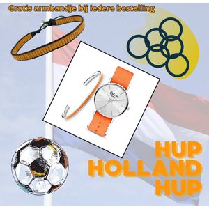 Colori XOXO 5 COL555 Horloge Geschenkset met Armband - Nato Band - Oranje - ø 36 mm