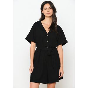 LolaLiza Linnen playsuit - Black - Maat 44