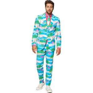 OppoSuits Flaminguy - Heren Carnaval Kostuum - Tropisch Zomers Flamingo - Gekleurd - Maat EU 52