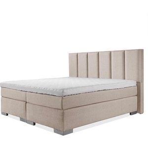 BedNL - Boxspring Utrecht - 200x200 Compleet beige 6 Balken