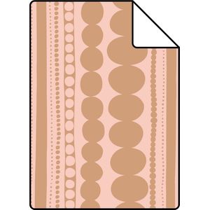 Proefstaal ESTAhome behang kralen perzik roze en glanzend koper bruin - 128823 - 26,5 x 21 cm