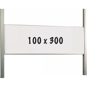 Whiteboard Deluxe Rueben - Emaille staal - Schuifmechanisme - Weekplanner - Maandplanner - Jaarplanner - Magnetisch - Wit - 100x300cm